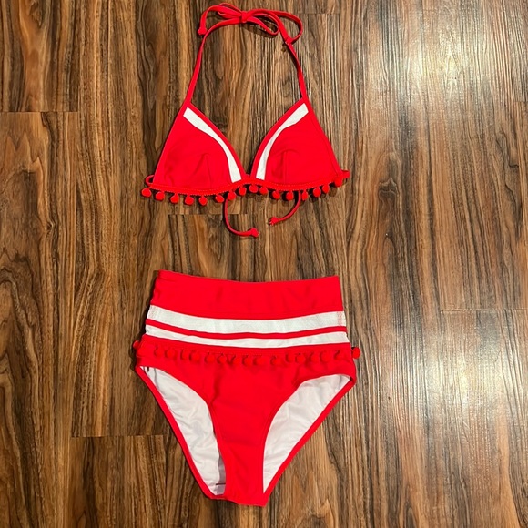 NWOT Cocoship Retro Pompon Bikini - Picture 3 of 13